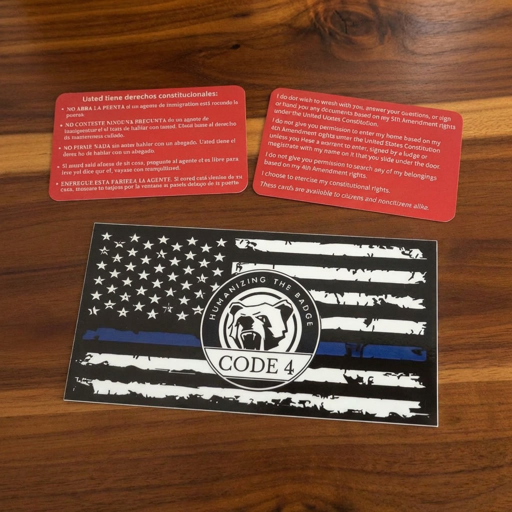 1 Bandera de la línea azul + 1 Targeta roja de conoce tus derechos gratis