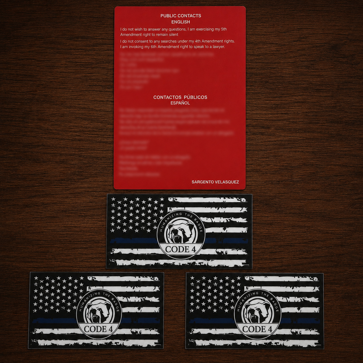 3-Pack Banderas Línea Azul + 1Targeta roja de conoce tus derechos gratis